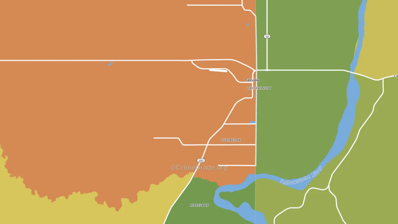 Fairview, MT Map of Drug-Related Crime Rates