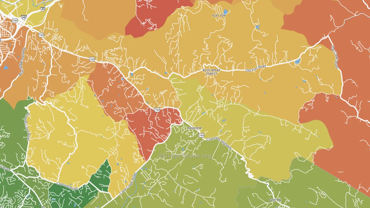 Fairview, NC Map of Drug-Related Crime Rates
