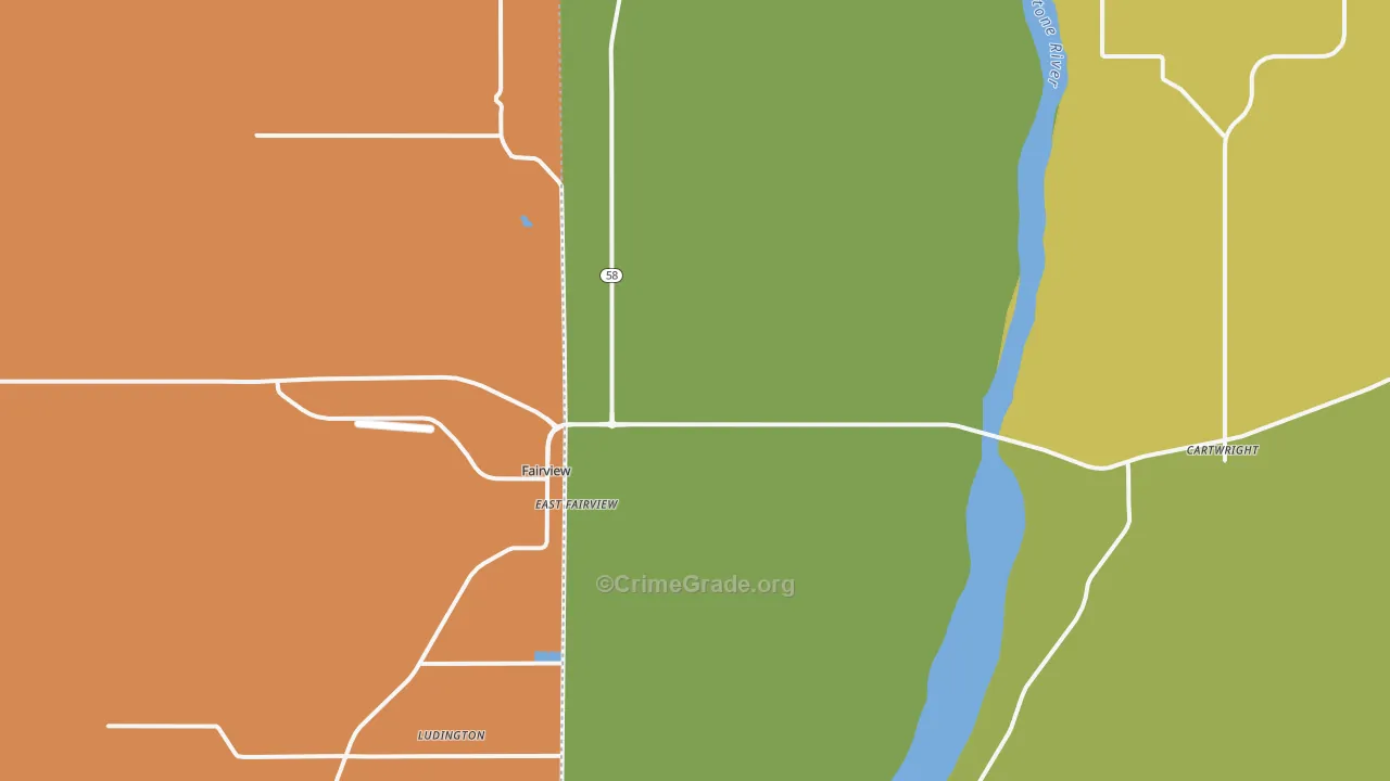 Fairview, ND Map of Drug-Related Crime Rates