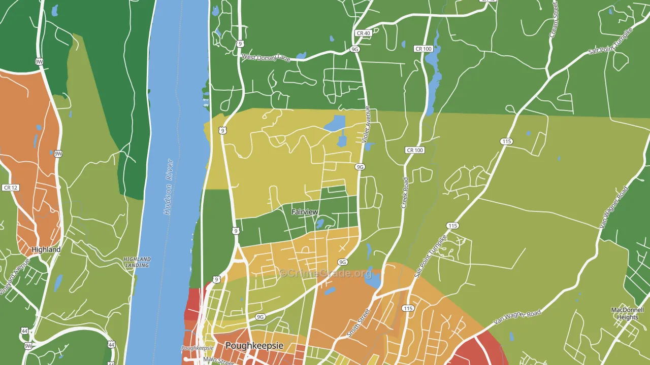 Fairview, NY Map of Drug-Related Crime Rates
