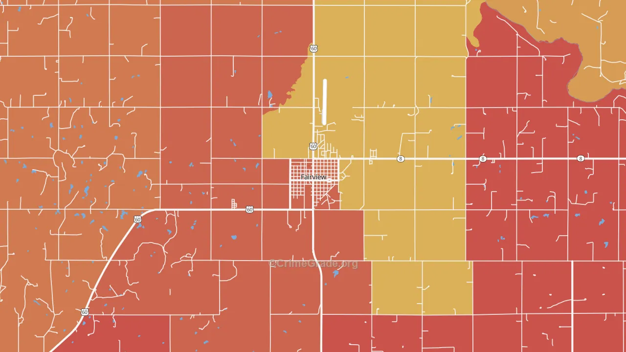 Fairview, OK Map of Drug-Related Crime Rates