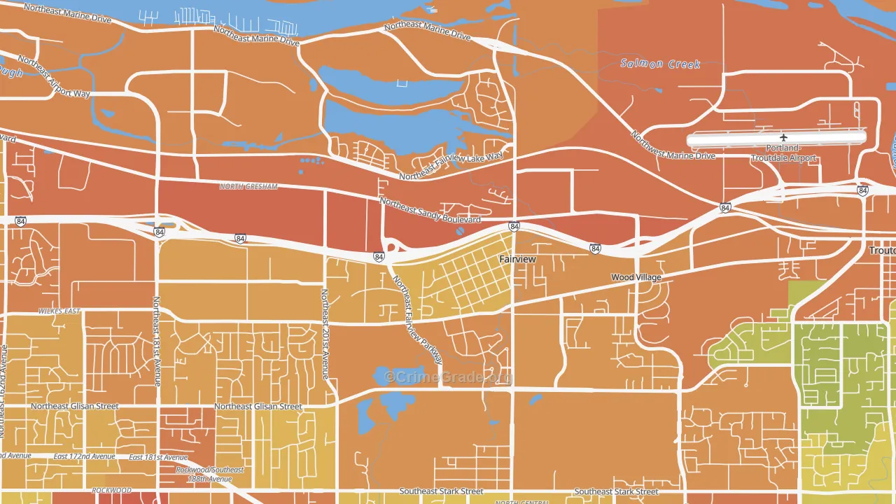 Fairview, OR Map of Drug-Related Crime Rates