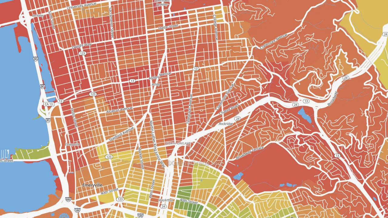 Fairview Park, Oakland, CA Map of Drug-Related Crime Rates