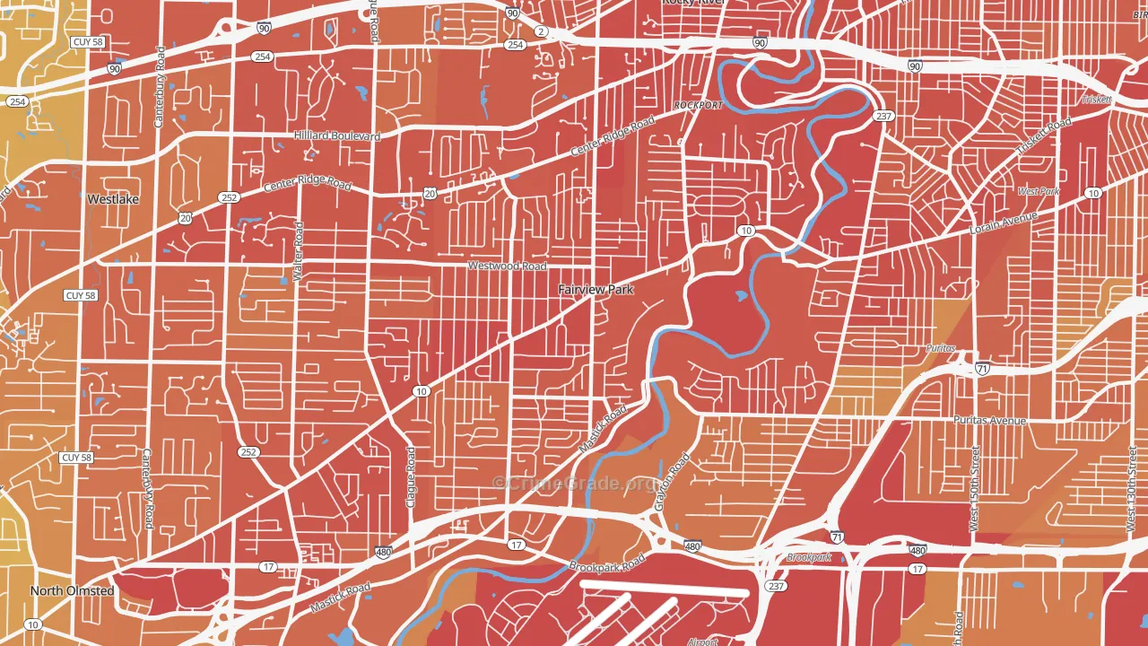 Fairview Park, OH Map of Drug-Related Crime Rates