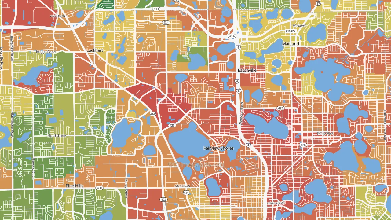 Fairview Shores, Orlando, FL Map of Drug-Related Crime Rates