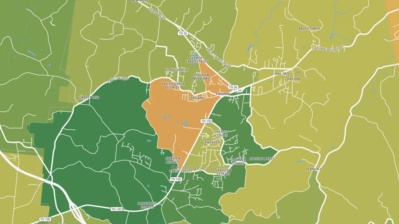 Fairview, TN Map of Drug-Related Crime Rates