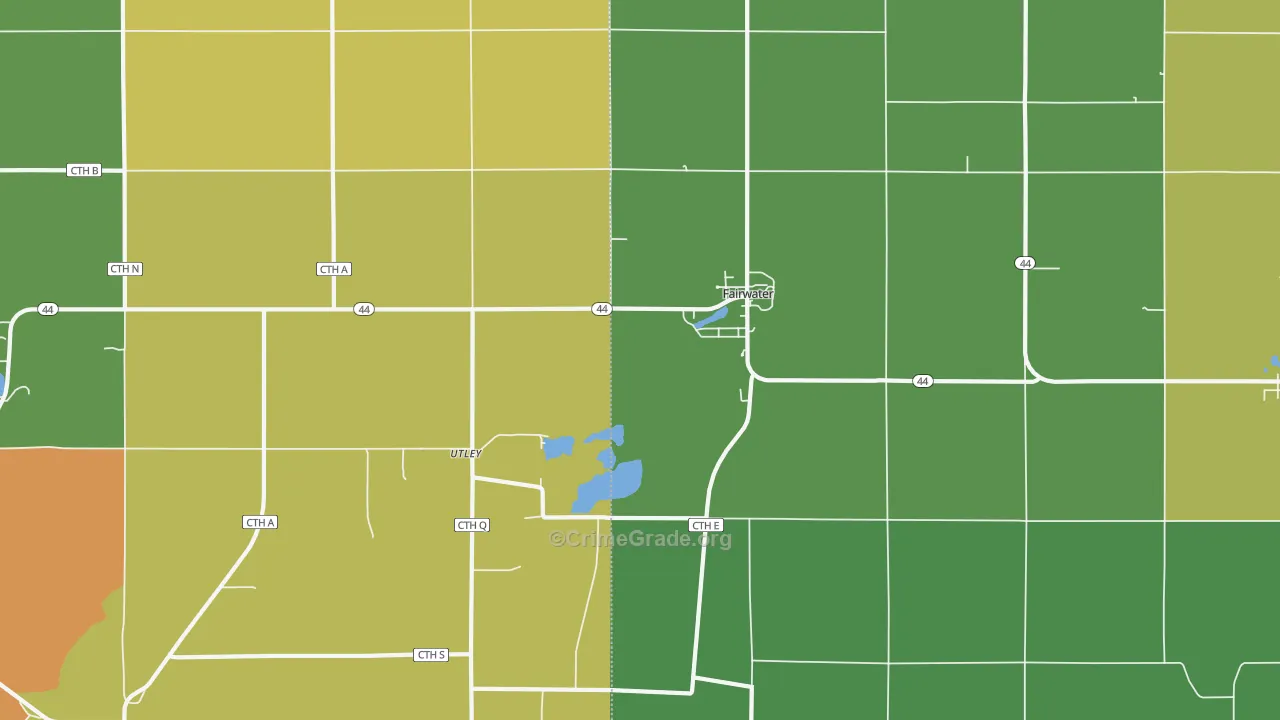 Fairwater, WI Map of Drug-Related Crime Rates