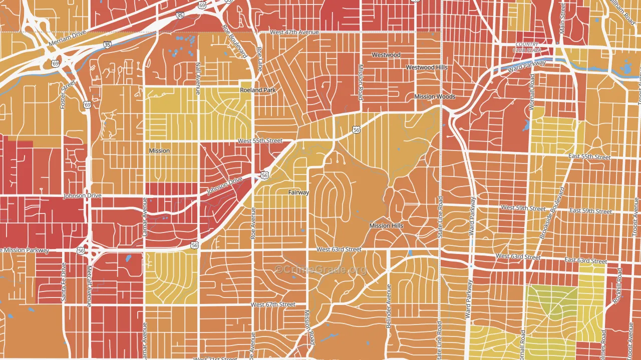 Fairway, KS Map of Drug-Related Crime Rates