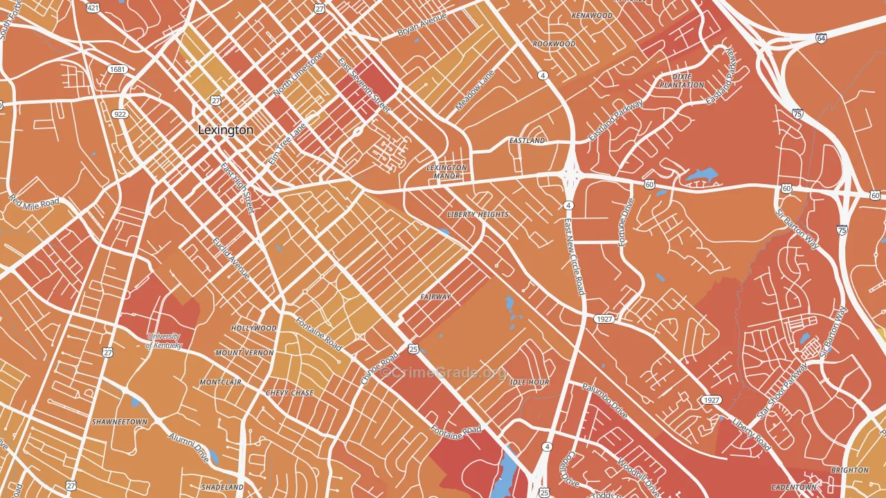 Fairway-Liberty Heights, Lexington, KY Map of Drug-Related Crime Rates
