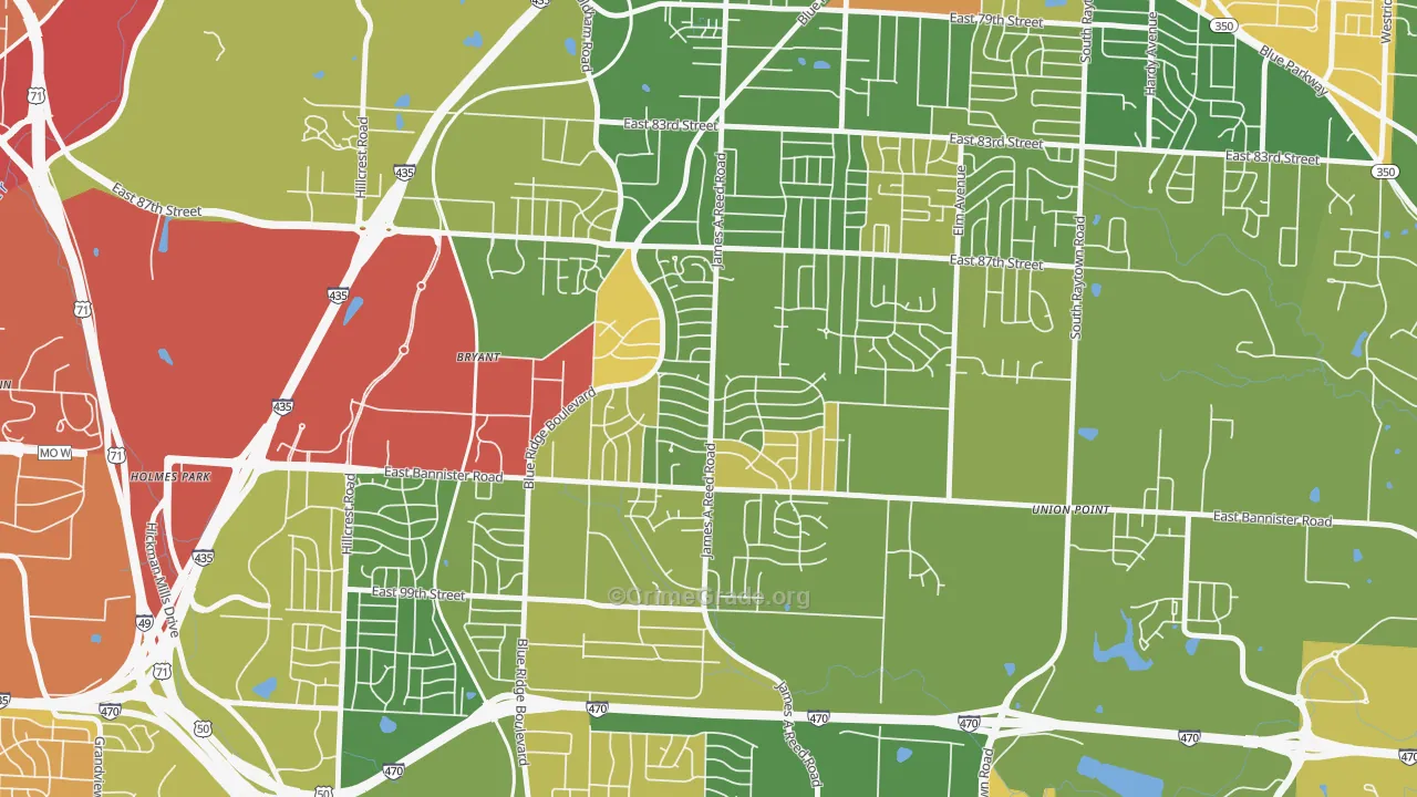 Fairwood and Robandee, Kansas City, MO Map of Drug-Related Crime Rates