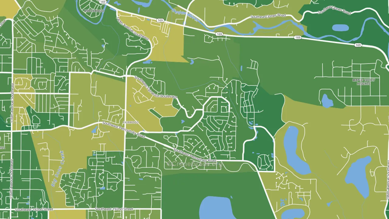 Fairwood Greens, Fairwood, WA Map of Drug-Related Crime Rates
