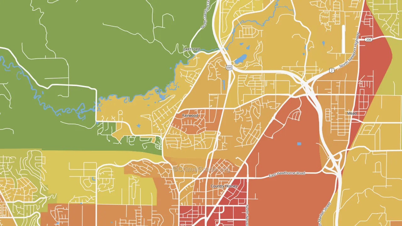 fairwood, Spokane, WA Map of Drug-Related Crime Rates