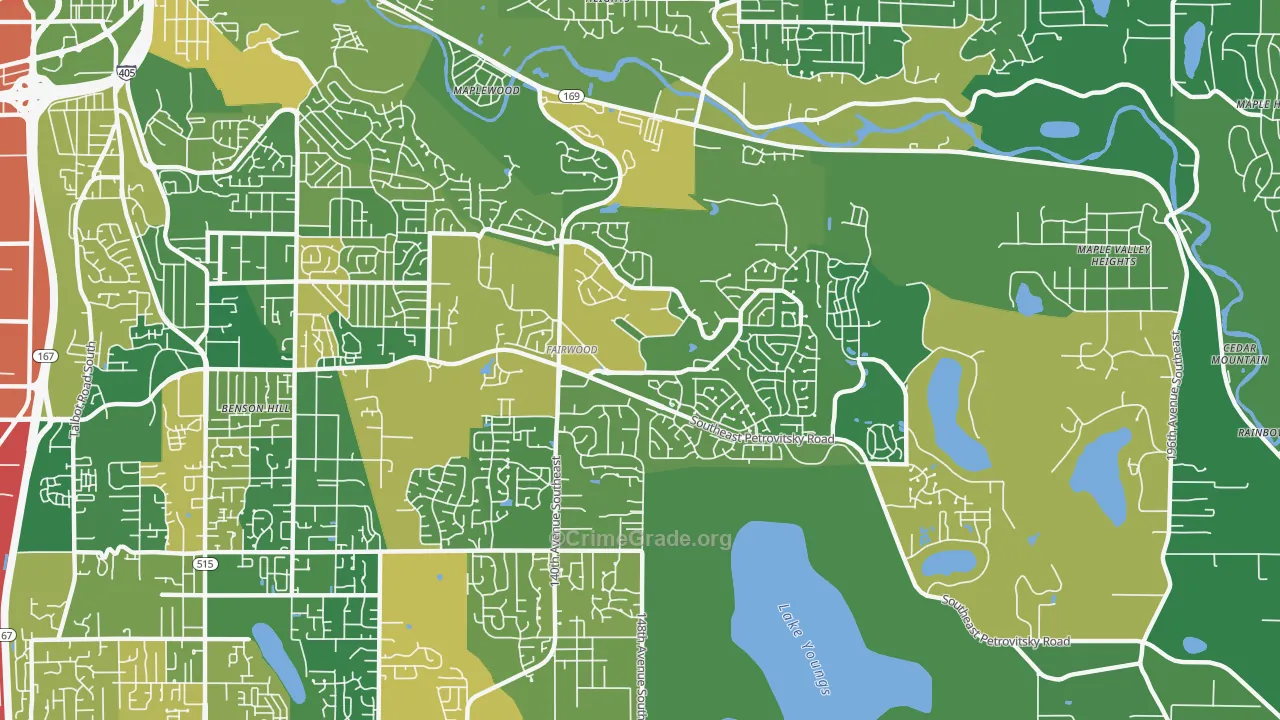 Fairwood, WA Map of Drug-Related Crime Rates