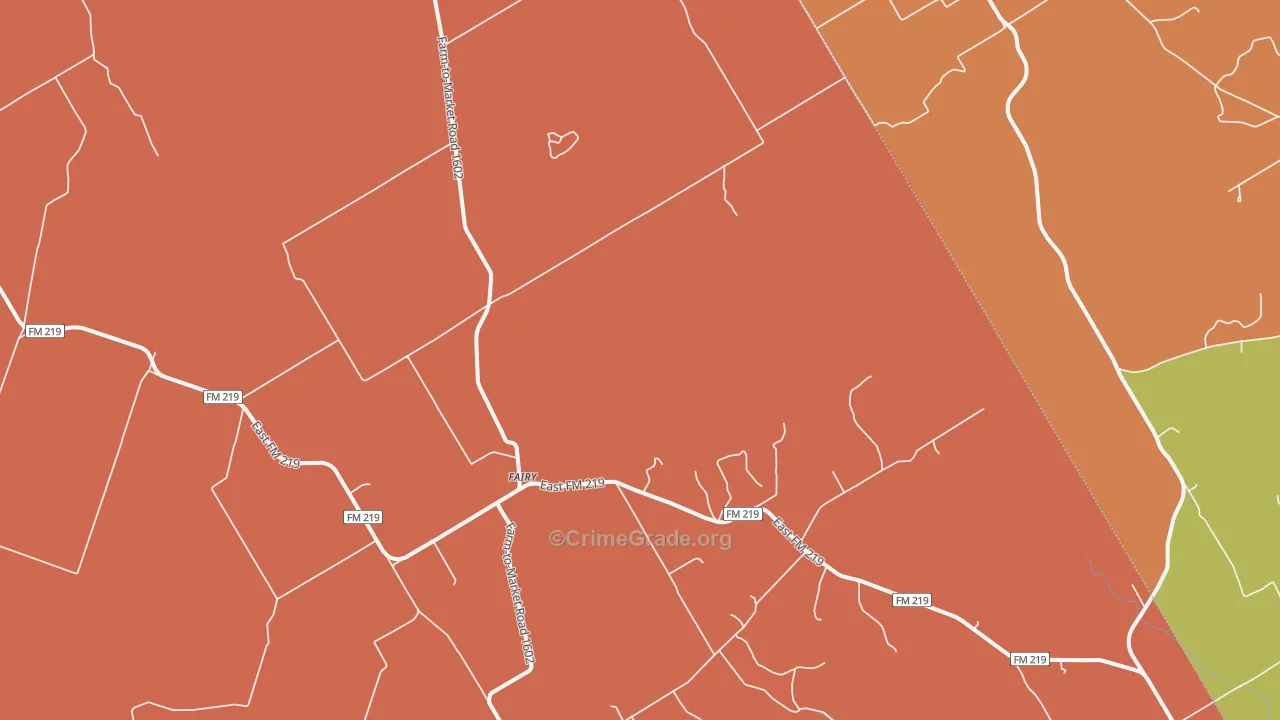 Fairy, TX Map of Drug-Related Crime Rates