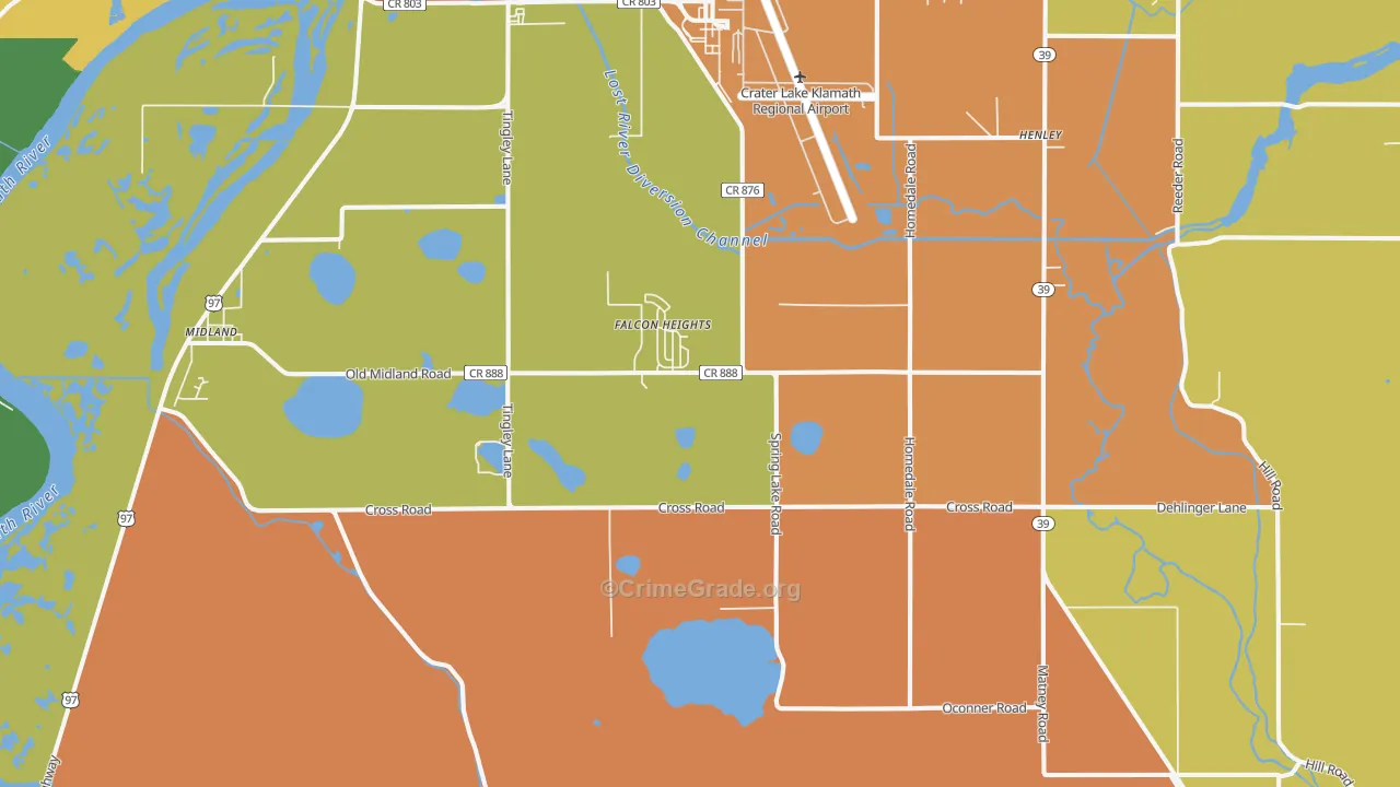 Falcon Heights, OR Map of Drug-Related Crime Rates