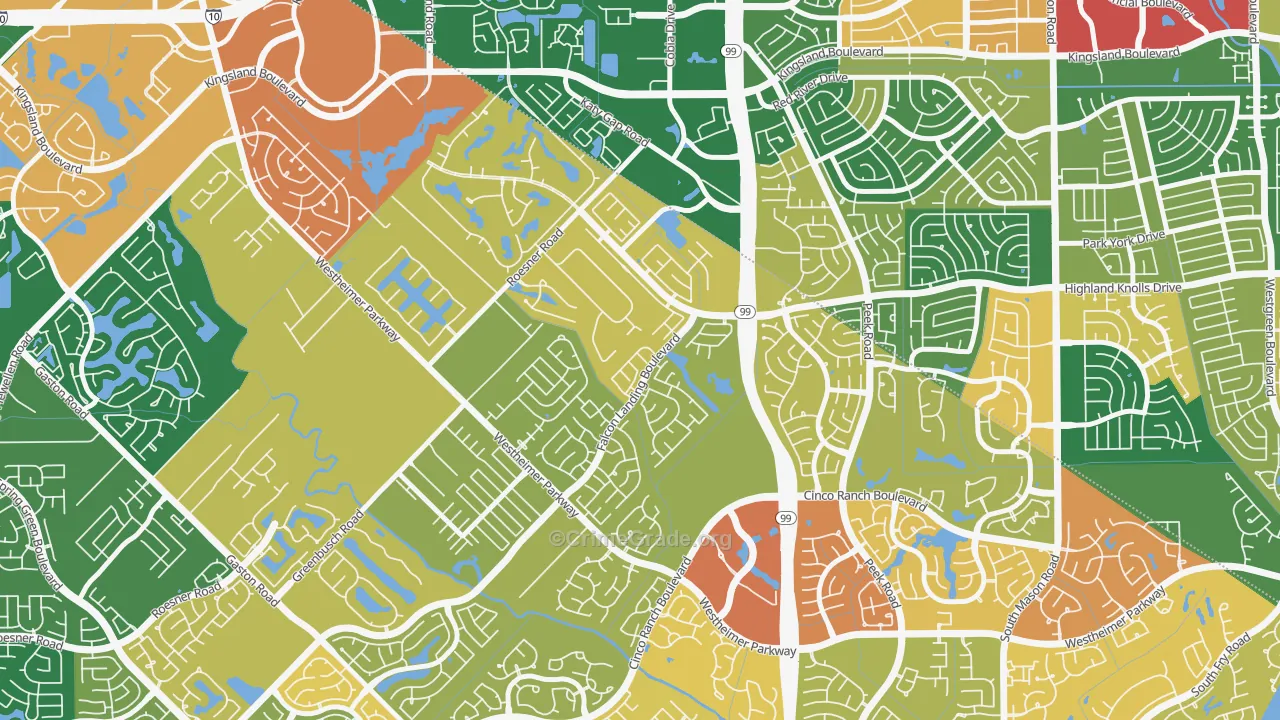 Falcon Landing, Katy, TX Map of Drug-Related Crime Rates