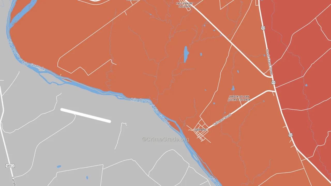 Falcon Village, TX Map of Drug-Related Crime Rates