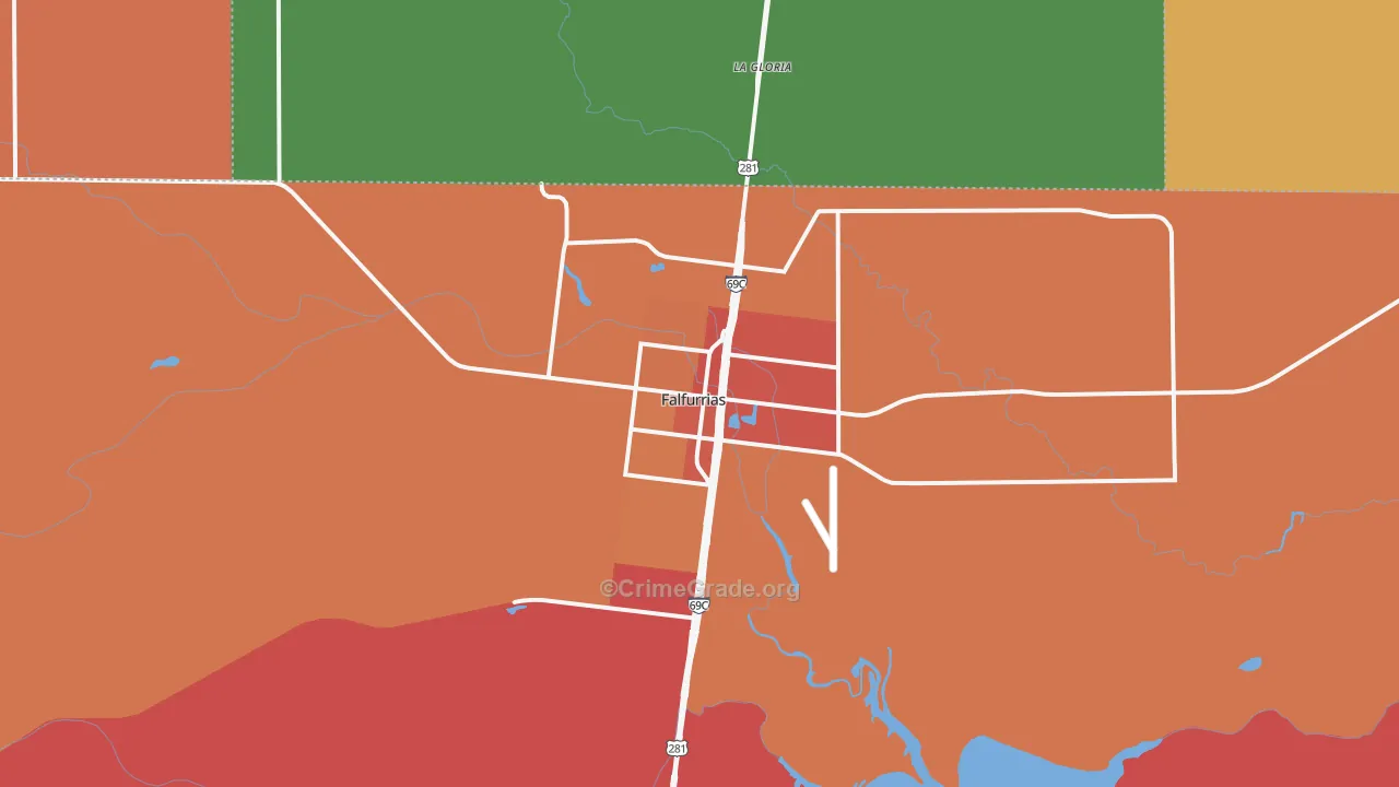 Falfurrias, TX Map of Drug-Related Crime Rates