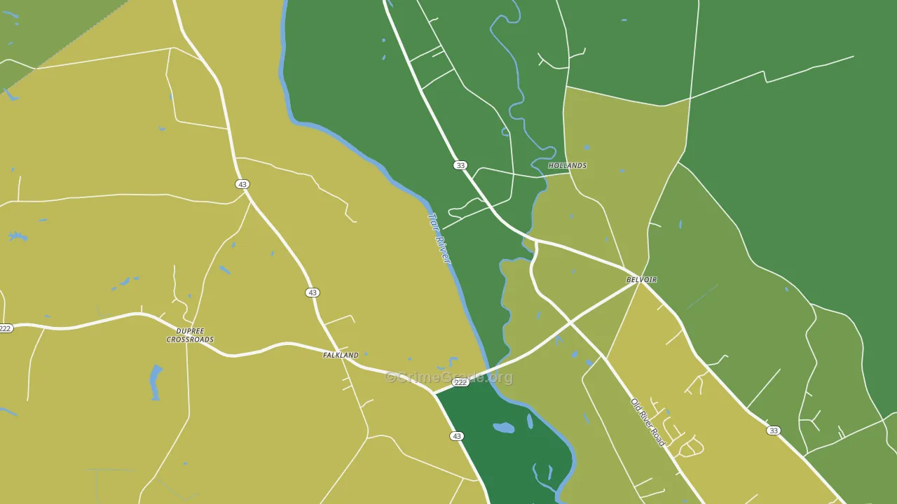 Falkland, NC Map of Drug-Related Crime Rates