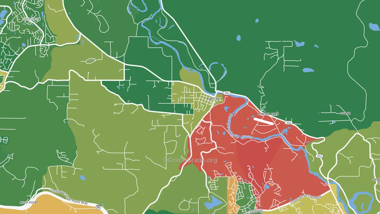 Fall City, WA Map of Drug-Related Crime Rates