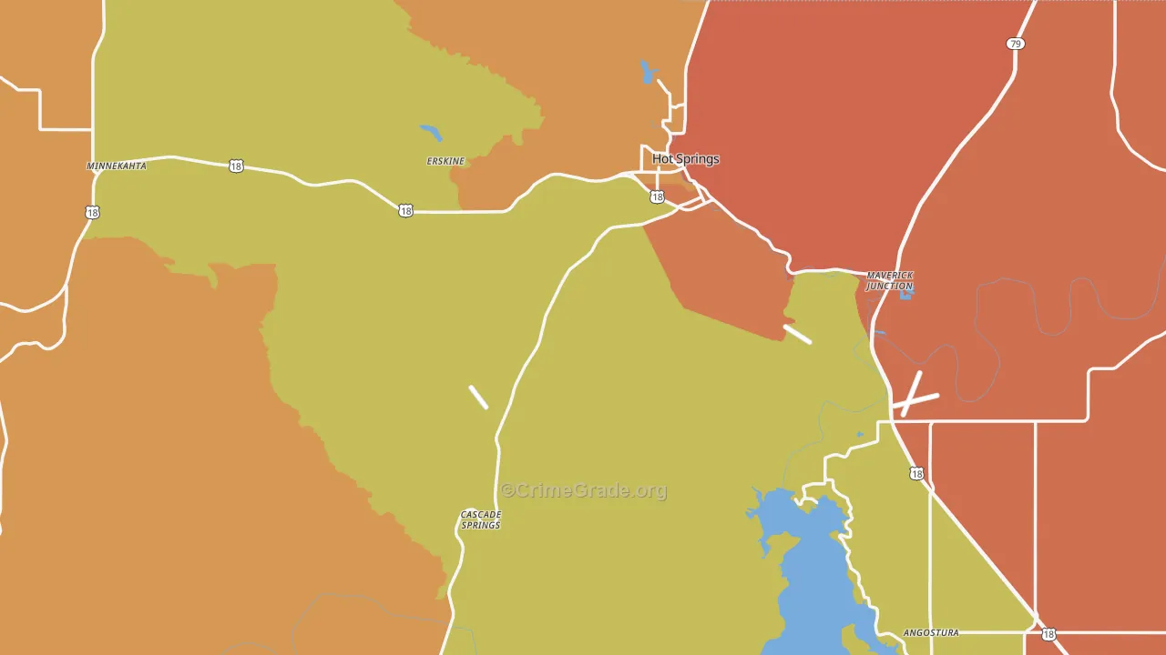 Fall River County, SD Map of Drug-Related Crime Rates