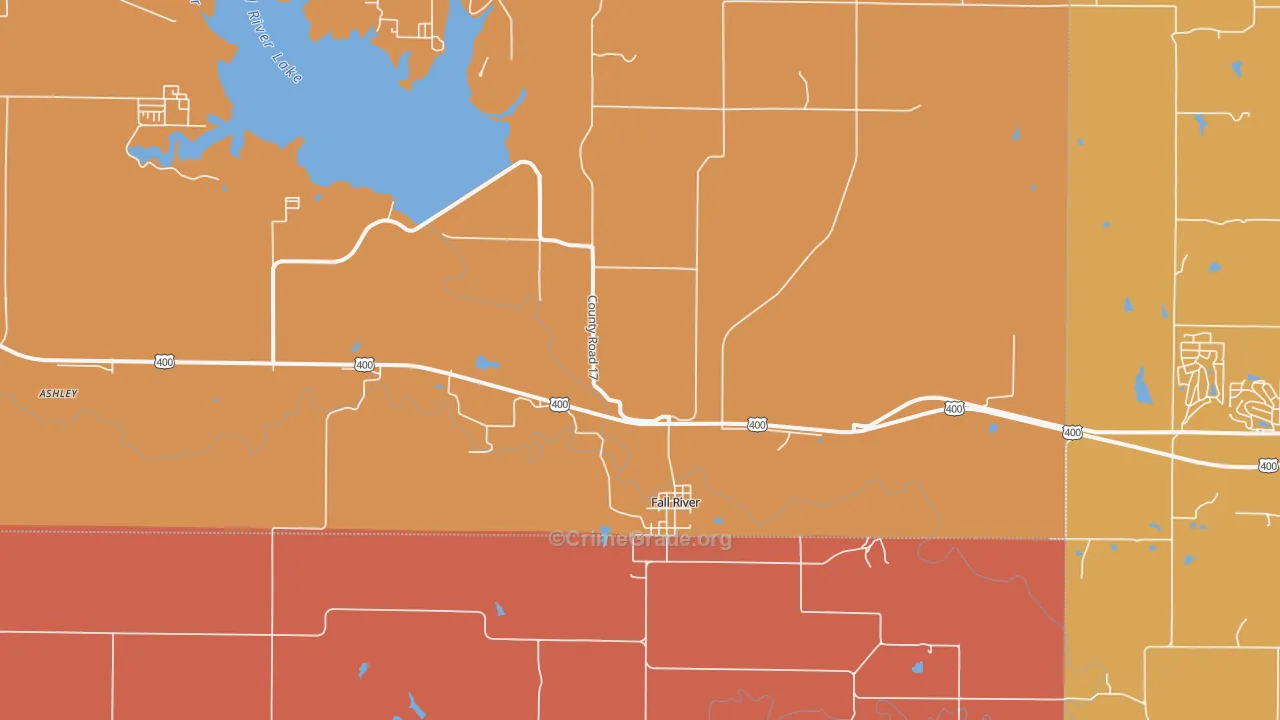 Fall River, KS Map of Drug-Related Crime Rates