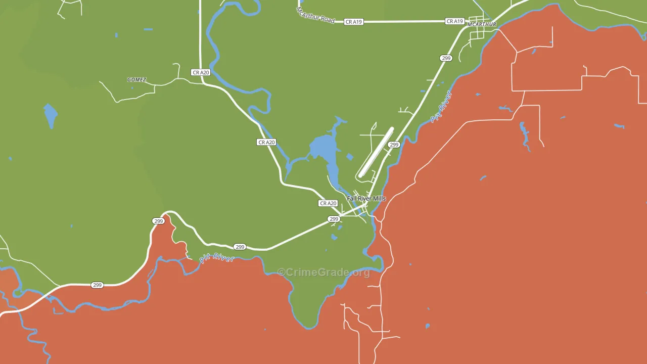 Fall River Mills, CA Map of Drug-Related Crime Rates