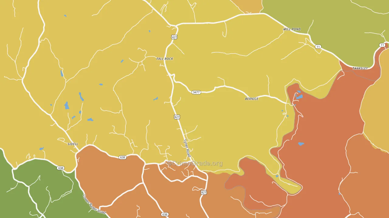 Fall Rock, KY Map of Drug-Related Crime Rates