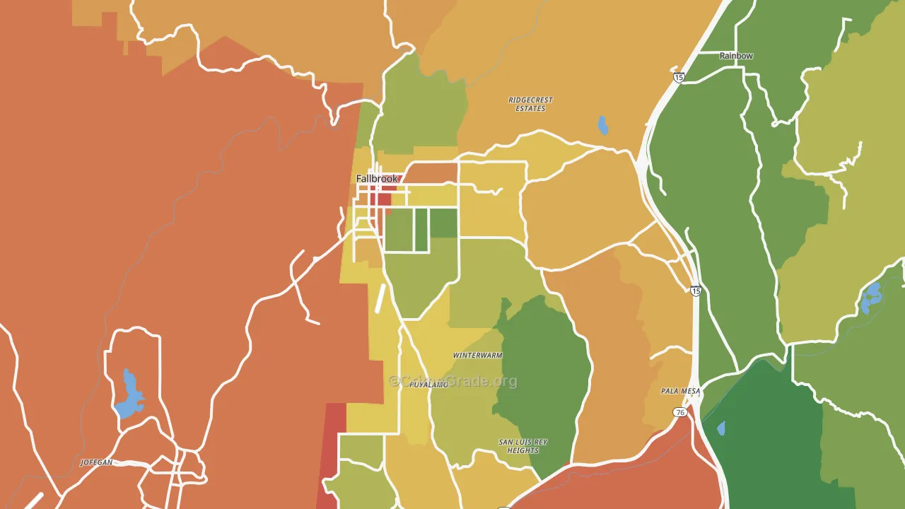 Fallbrook, CA Map of Drug-Related Crime Rates