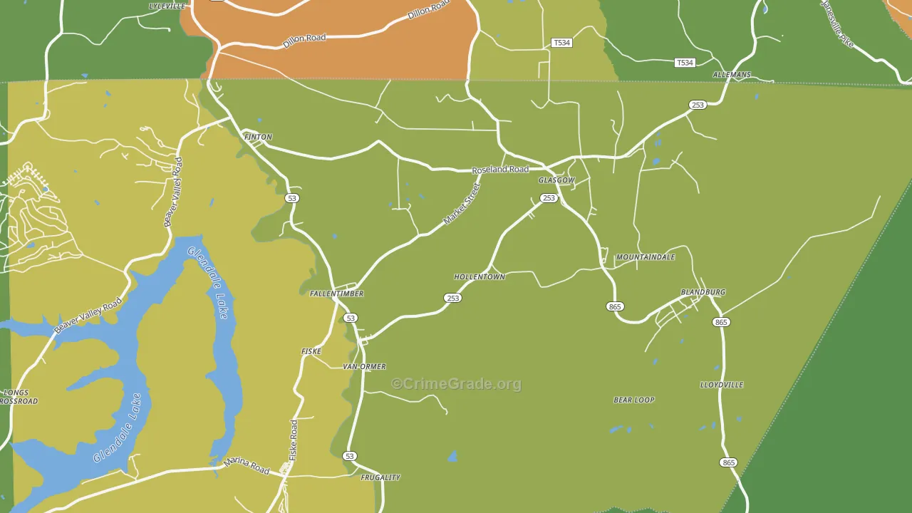 Fallentimber, PA Map of Drug-Related Crime Rates