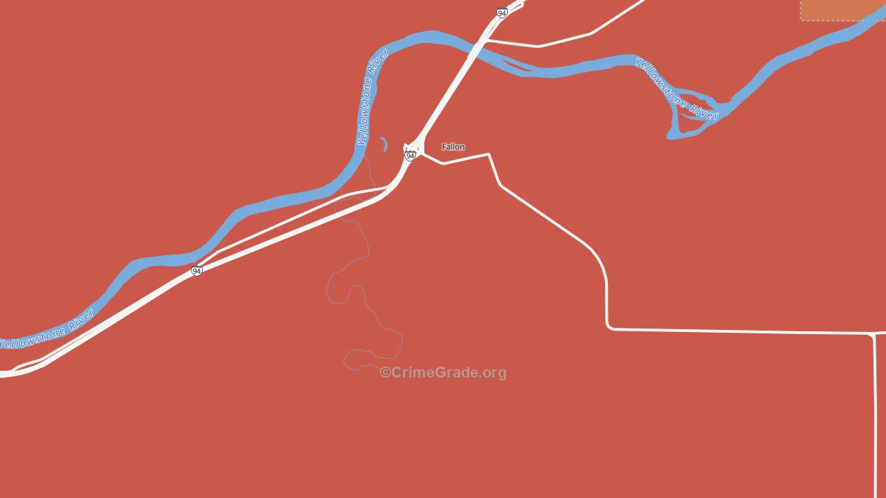 Fallon, MT Map of Drug-Related Crime Rates