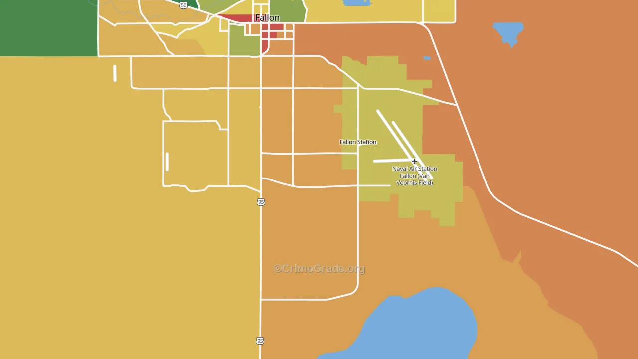 Fallon Naval Air Station, NV Map of Drug-Related Crime Rates