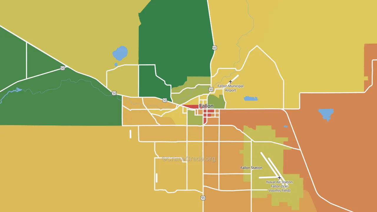 Fallon, NV Map of Drug-Related Crime Rates