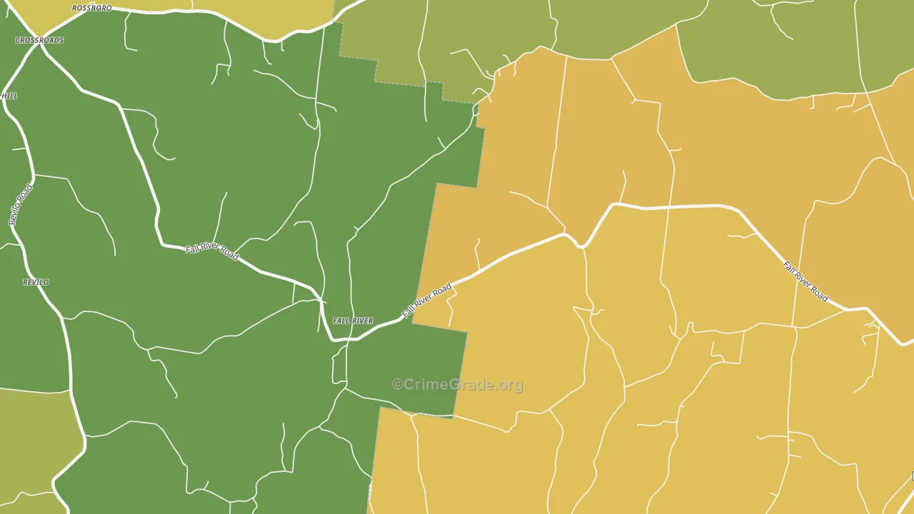 Fallriver, TN Map of Drug-Related Crime Rates