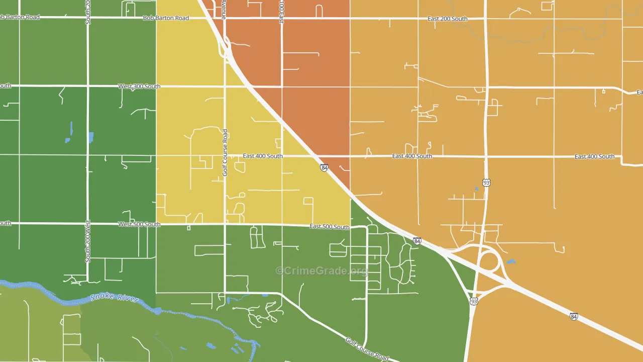 Falls City, ID Map of Drug-Related Crime Rates