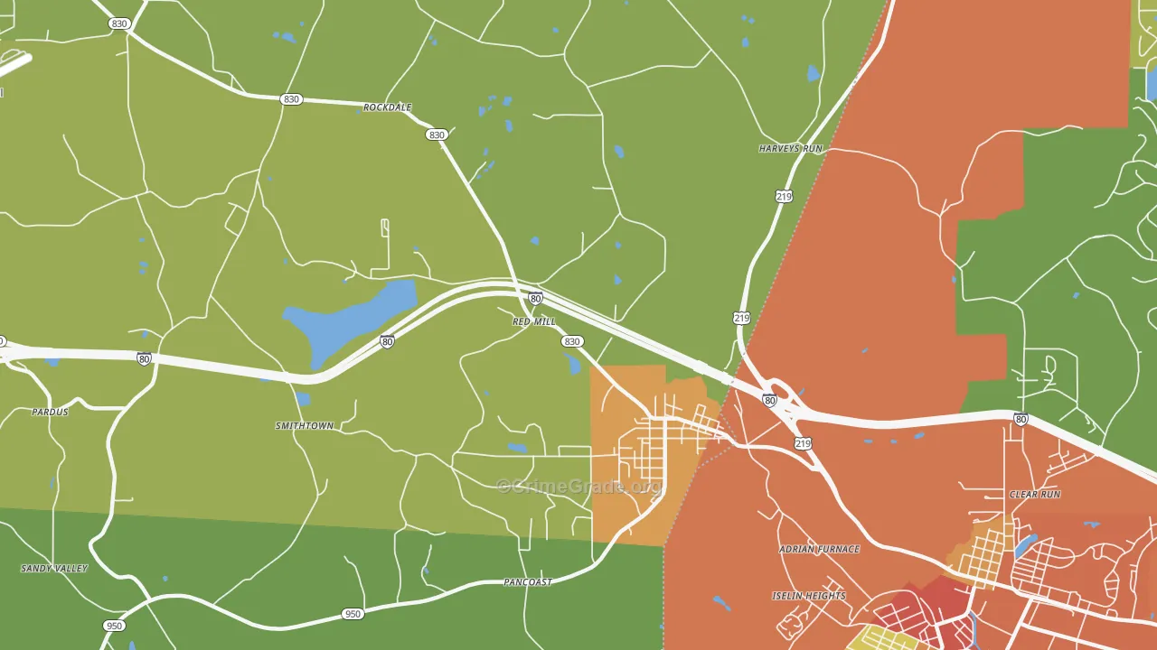 Falls Creek, PA Map of Drug-Related Crime Rates
