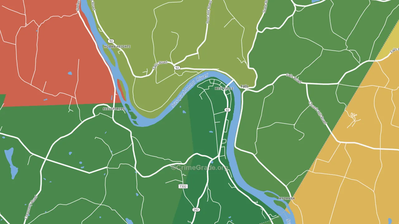 Falls, PA Map of Drug-Related Crime Rates