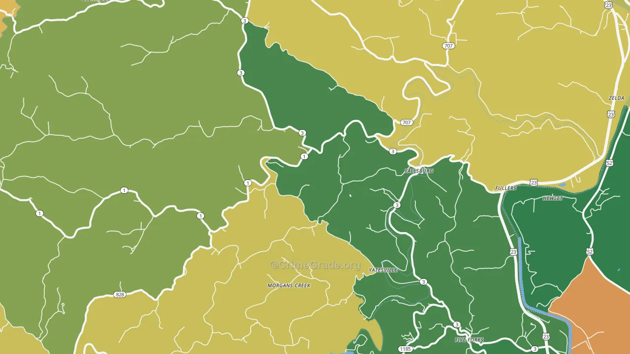 Fallsburg, KY Map of Drug-Related Crime Rates