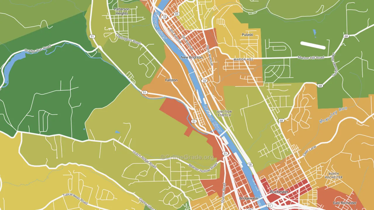 Fallston, PA Map of Drug-Related Crime Rates