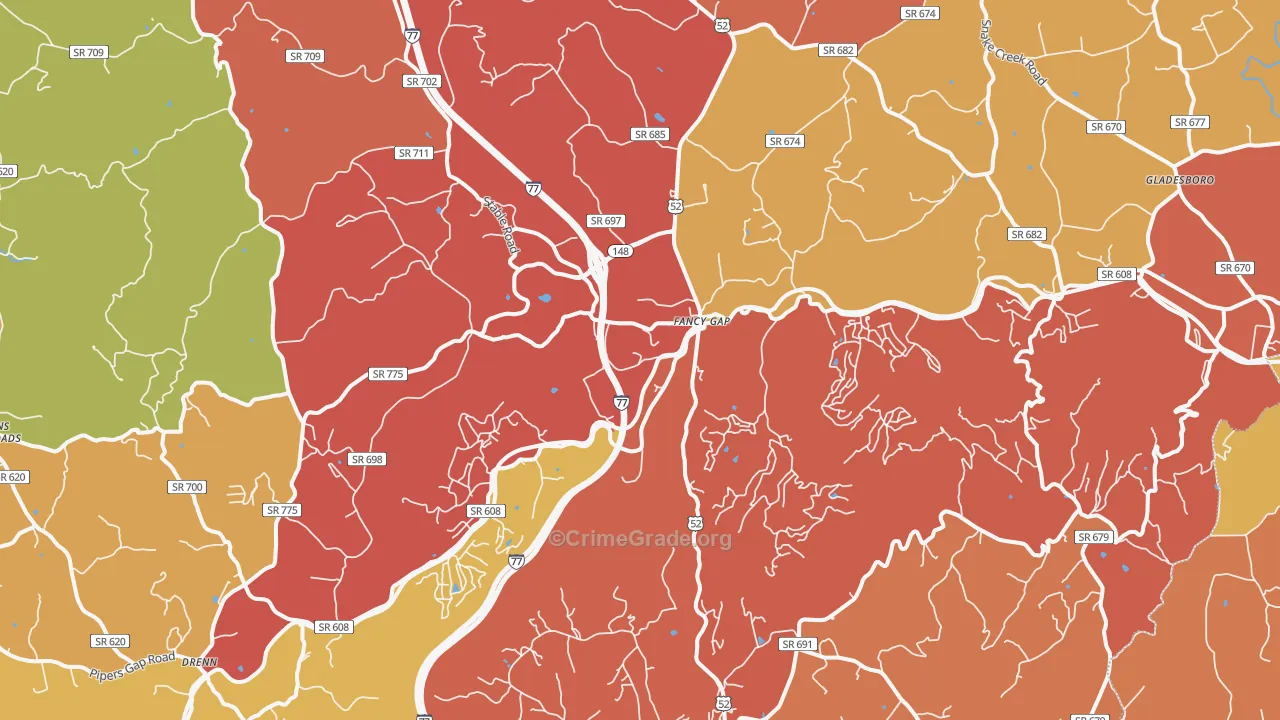 Fancy Gap, VA Map of Drug-Related Crime Rates