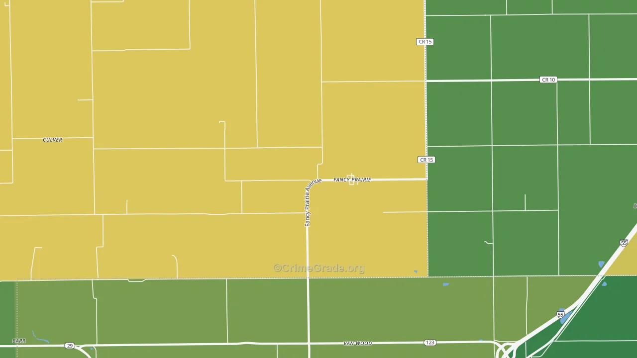 Fancy Prairie, IL Map of Drug-Related Crime Rates
