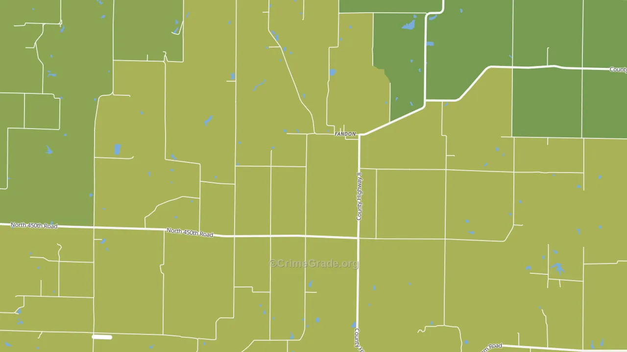 Fandon, IL Map of Drug-Related Crime Rates