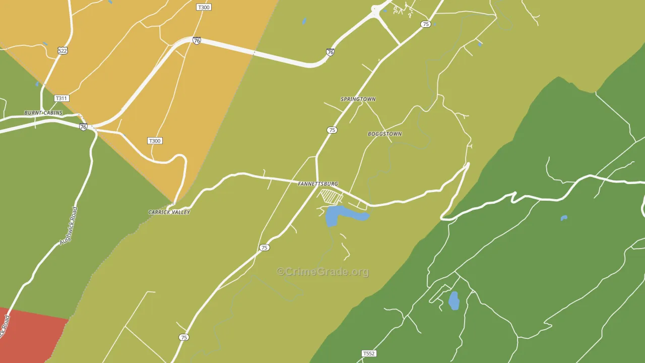 Fannettsburg, PA Map of Drug-Related Crime Rates