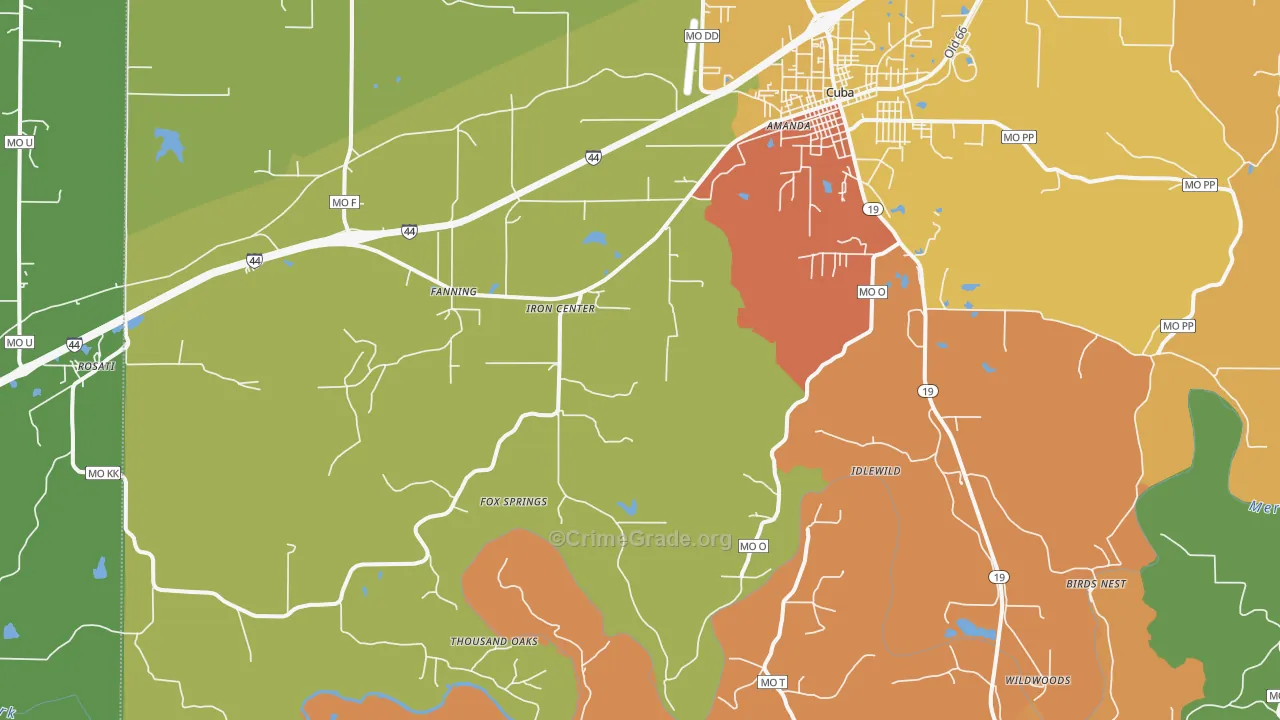 Fanning, MO Map of Drug-Related Crime Rates