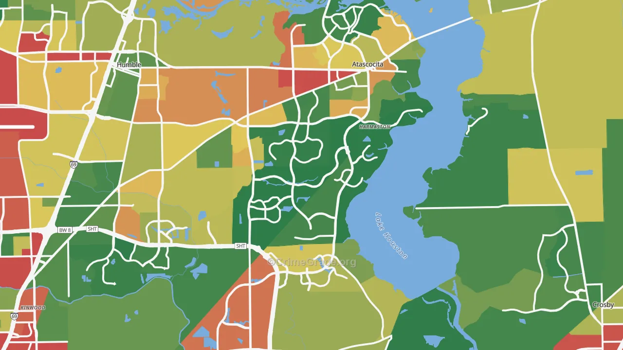 Far Northeast-Houston, Houston, TX Map of Drug-Related Crime Rates