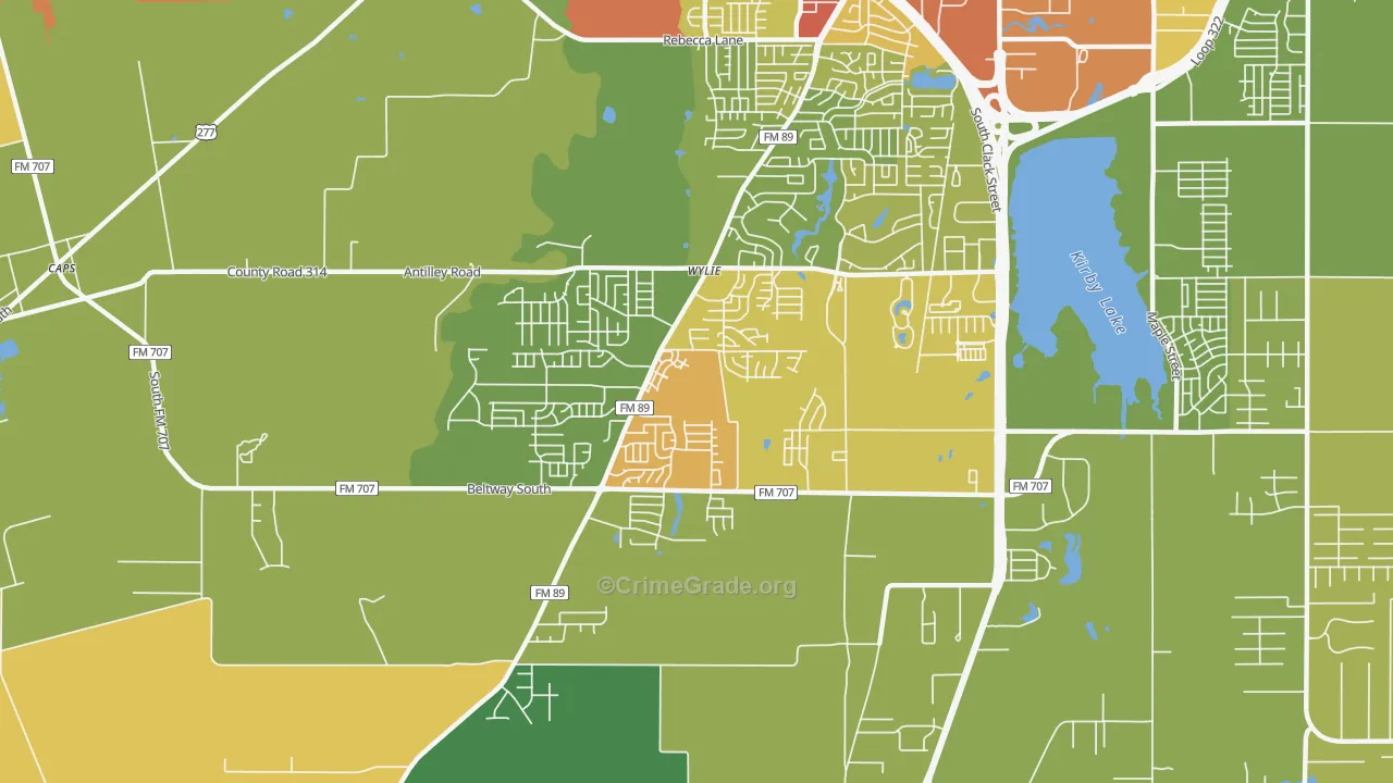 Far Southside, Abilene, TX Map of Drug-Related Crime Rates