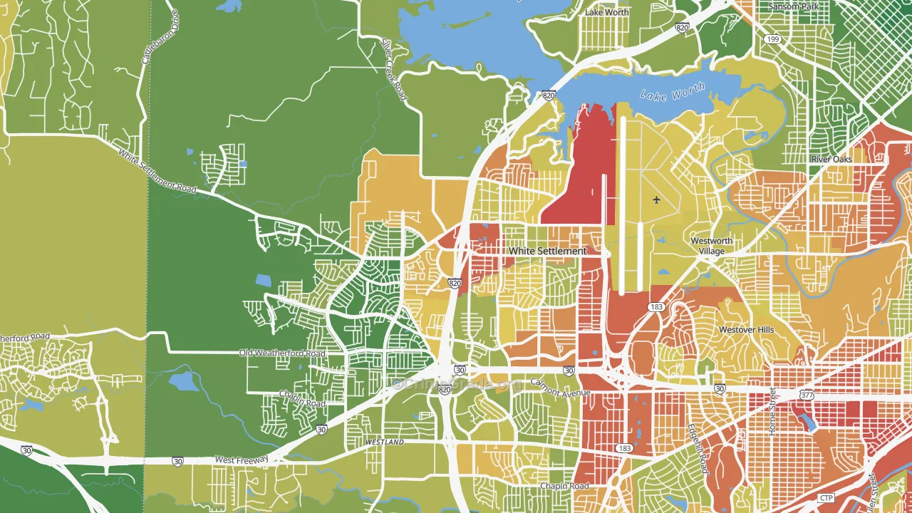 Far West, Fort Worth, TX Map of Drug-Related Crime Rates