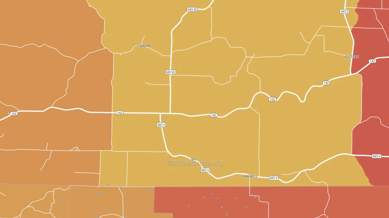 Farewell, MO Map of Drug-Related Crime Rates