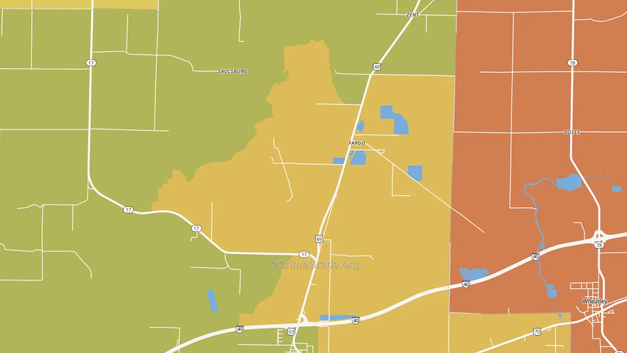 Fargo, AR Map of Drug-Related Crime Rates