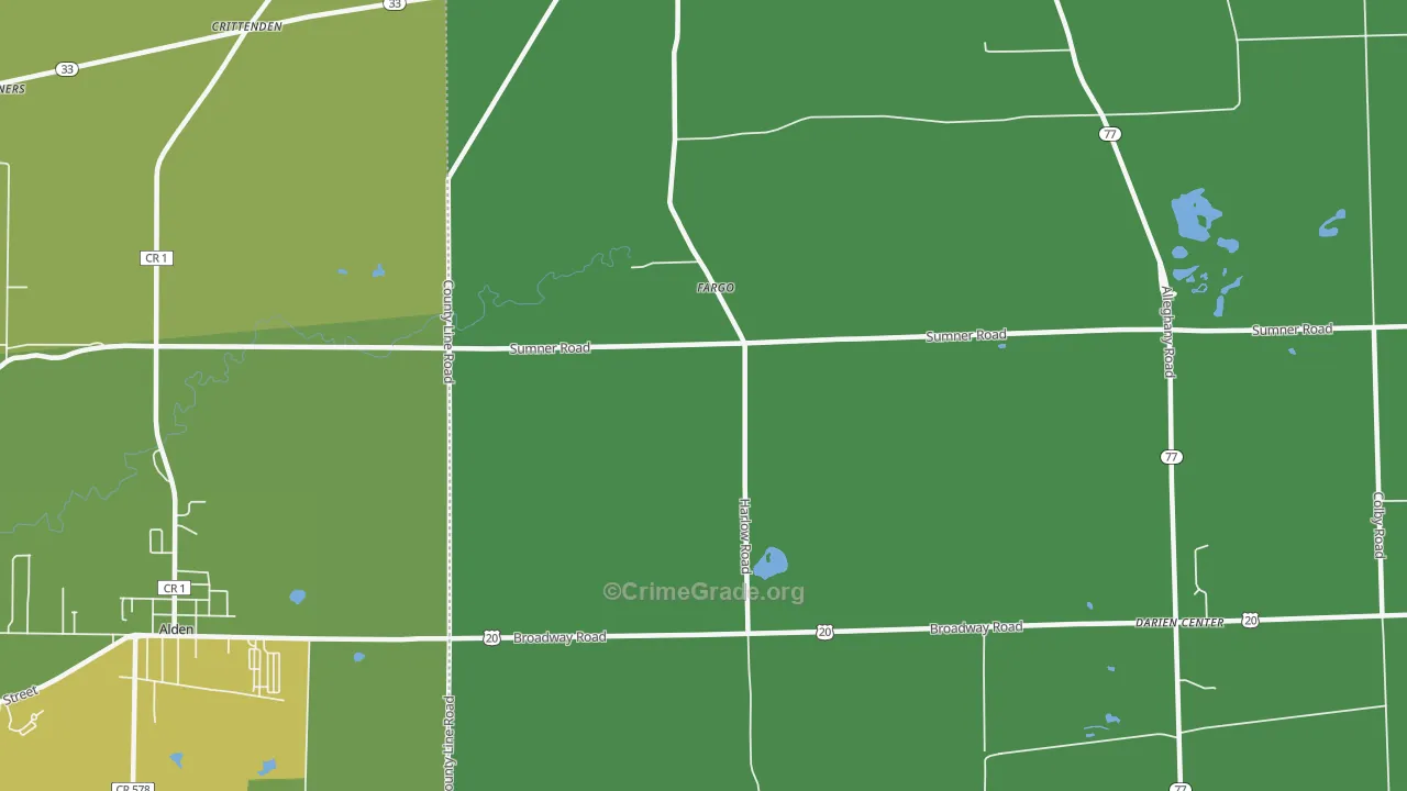 Fargo, NY Map of Drug-Related Crime Rates